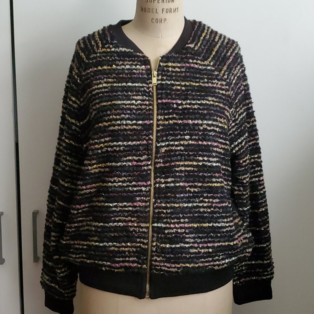 NWOT H&M glitter bomber jacket...sz M